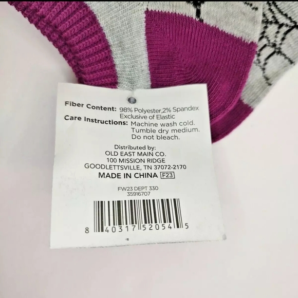 Low Cut Socks Ladies' Shoe Size 4-10 Purple Gray Spider & Web Polyester Spandex - Picture 4 of 4